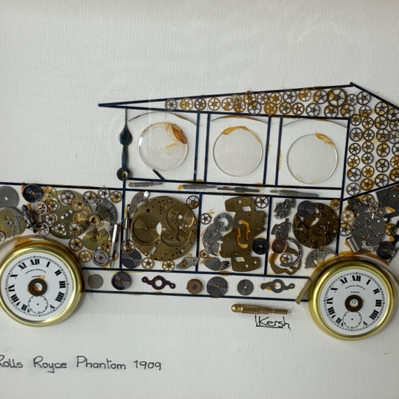 L Kersh of London Signed Horological Collage Rolls Royce Phantom 1909 - Framed - Picture 2 of 12
